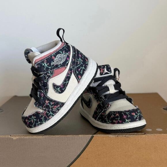 RARE Nike Air Jordan 1 Mid SE Floral/Sail Toddler Sneakers- SZ 5 C